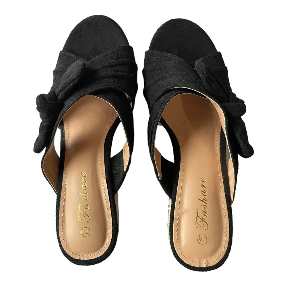 Fashare Platform Sandals Black 7.5 - Picture 3 of 5